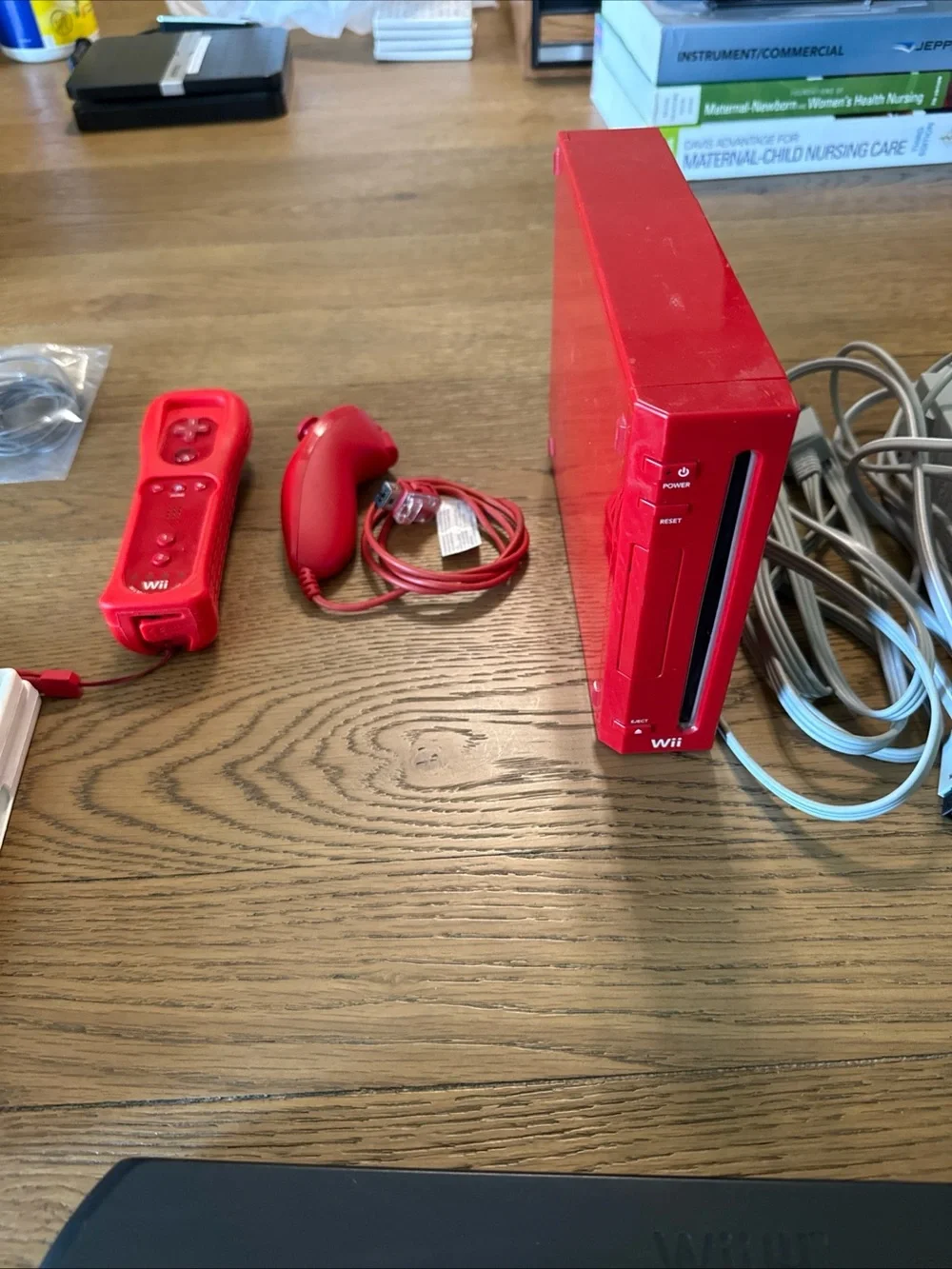 Nintendo Wii Red Console 25th Anniversary edition RARE Tested & Working 2 Games